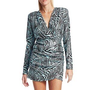 𝅺🤍 Andamane Colette Zebra Print Long Sleeve Mini Dress - XS/0